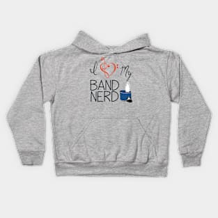 I love my band nerd blue Kids Hoodie